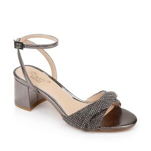 Jewel Badgley Mischka | Ansley Metallic Mesh Block Heel